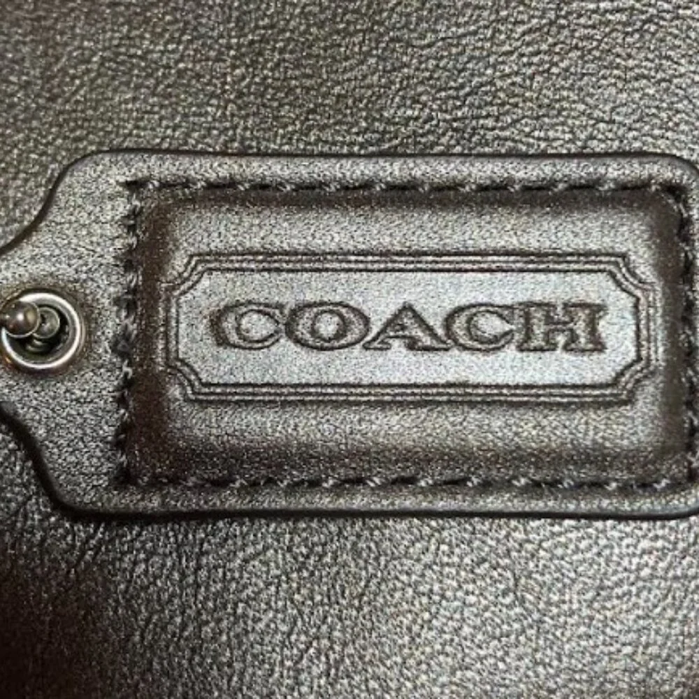 Coach Laura Signature Jacquard and Metallic Gold Leather Trim Tote NWT New